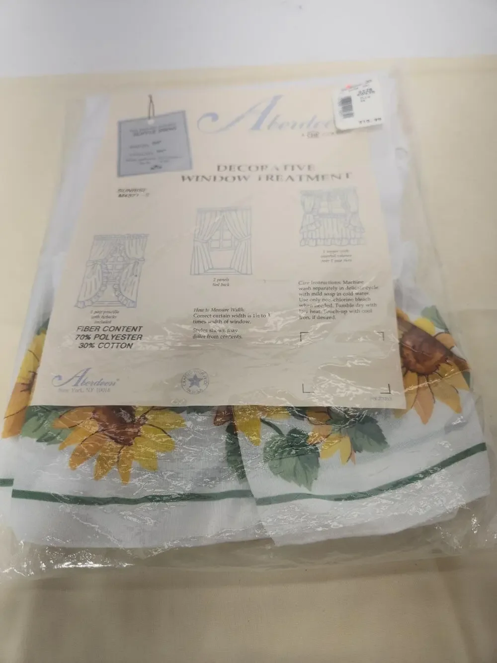 NOS Vintage ABERDEEN Tailored Tier SUNFLOWERS 60